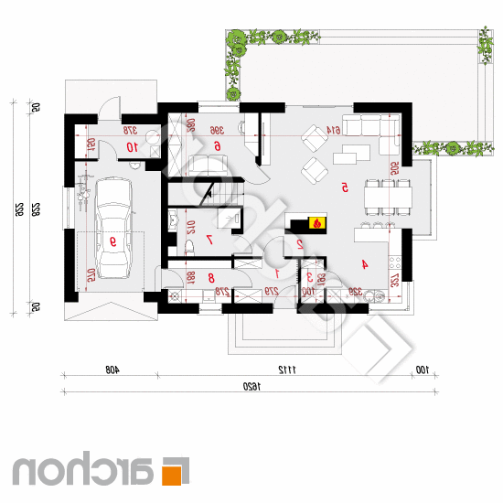 Dom w nektarynkach 2 (N) | rzut parteru