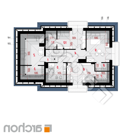 Dom w nektarynkach 2 (N) | rzut poddasza