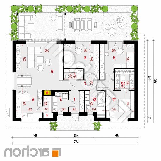 Dom w kostrzewach 10 (E) OZE | rzut parteru