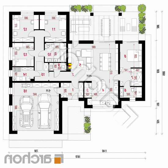 Dom w nawłociach 6 (G2) | rzut parteru