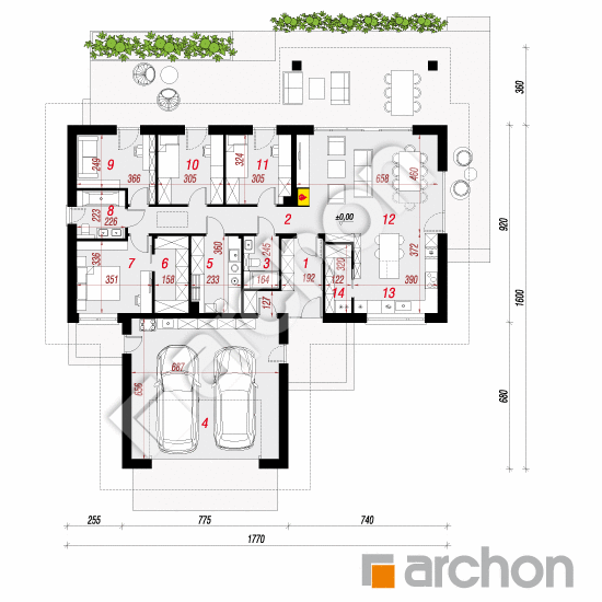 Dom w berberysach 3 (G2E) | rzut parteru