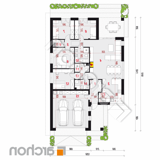 Dom w dzióbkowcach 2 (G2E) | rzut parteru