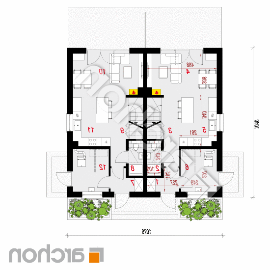 Dom w riveach 15 (R2) | rzut parteru