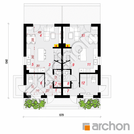 Dom w riveach 15 (R2) | rzut parteru