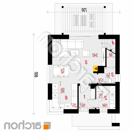 Dom w borówkach (N) | rzut parteru