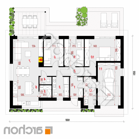 Dom pod hebanowcem 3 (G) | rzut parteru