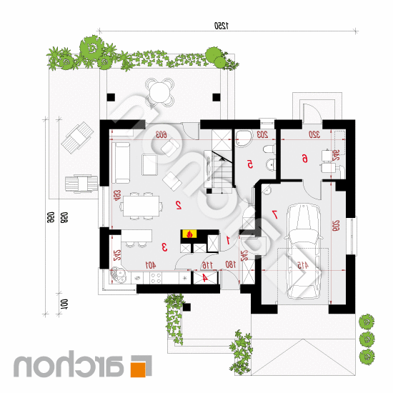 Dom w jabłonkach 6 (T) | rzut parteru