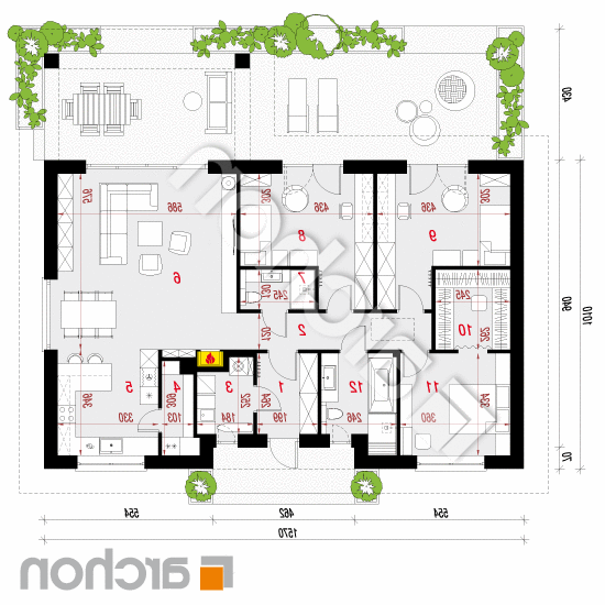 Dom w kostrzewach 10 (A) | rzut parteru