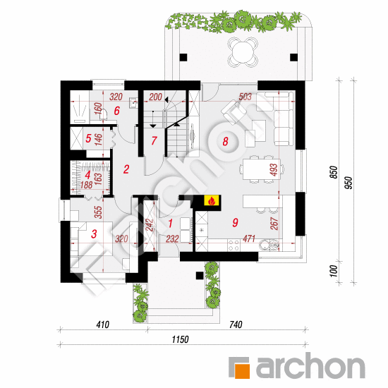 Dom w jabłonkach 4 (P) | rzut parteru