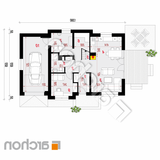 Dom w zielistkach 3 (G) | rzut parteru