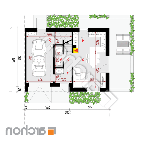 Dom w murajach 2 (GB) | rzut parteru