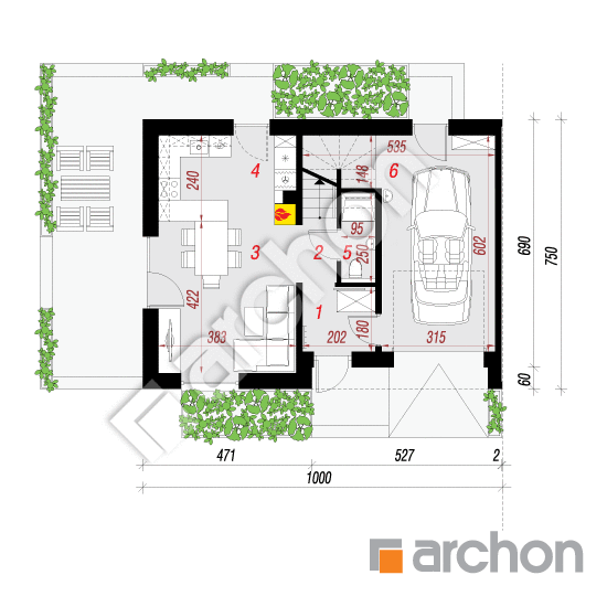 Dom w murajach 2 (GB) | rzut parteru