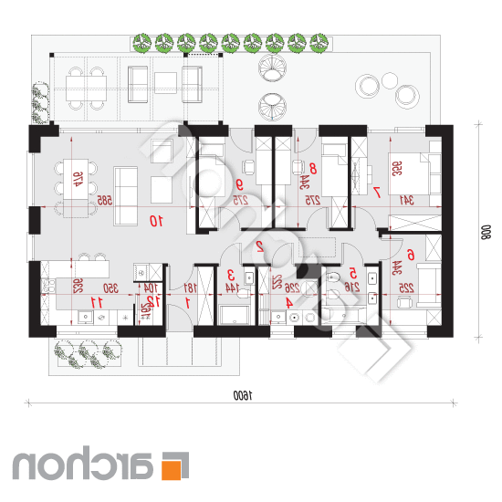 Dom w kosaćcach 3 (N) | rzut parteru