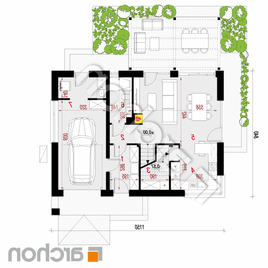 Dom w krotonach 5 (GE) OZE | rzut parteru