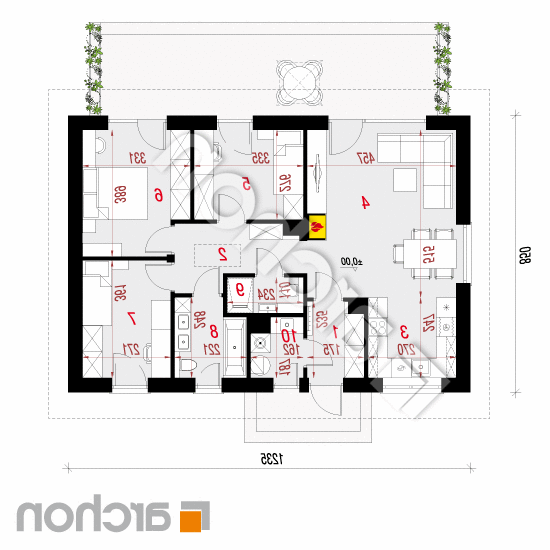 Dom w kruszczykach 10 (A) | rzut parteru