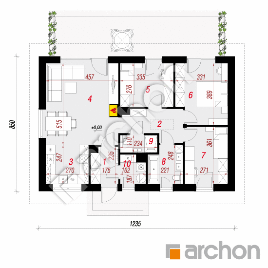 Dom w kruszczykach 10 (A) | rzut parteru