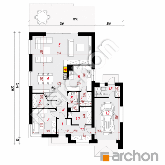 Dom w amburanach 2 | rzut parteru