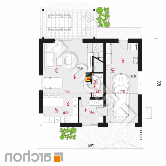 Dom w borówkach 5 (E) OZE | rzut parteru