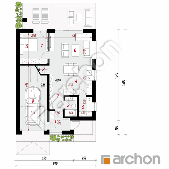 Dom w arletach | rzut parteru