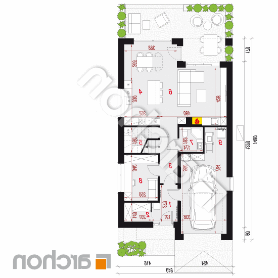 Dom w arbuzach 3 (GE) OZE | rzut parteru