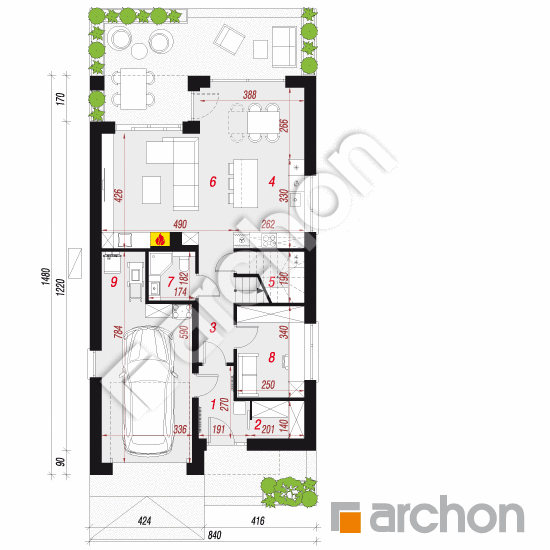 Dom w arbuzach 3 (GE) OZE | rzut parteru