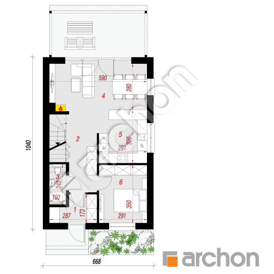 Dom w riveach 14 | rzut parteru