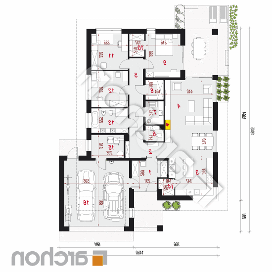 Dom w cieszyniankach 4 (G2) | rzut parteru