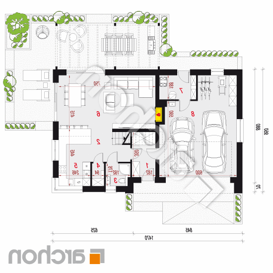 Dom w aurorach 14 (G2E) | rzut parteru