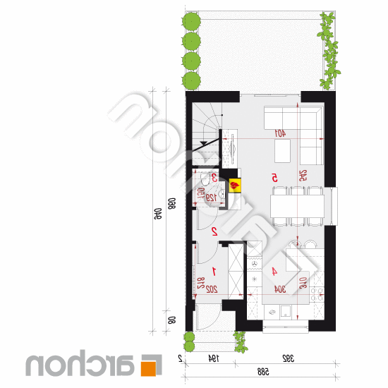 Dom w bylicach 6 (B) | rzut parteru