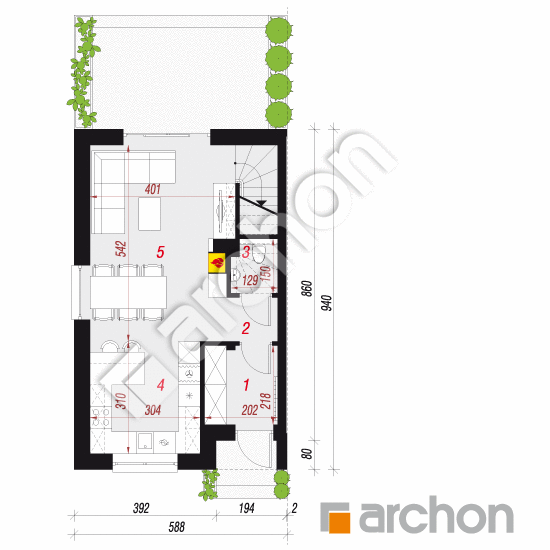 Dom w bylicach 6 (B) | rzut parteru