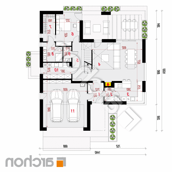 Dom w przebiśniegach 11 (G2) | rzut parteru