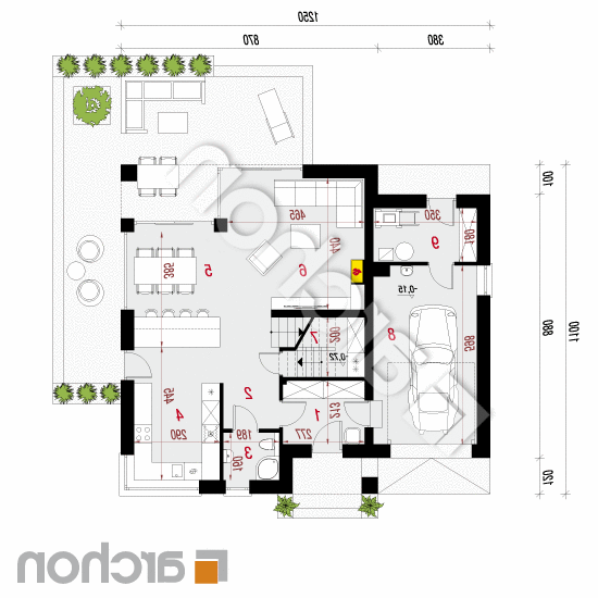 Dom w orliczkach 3 | rzut parteru