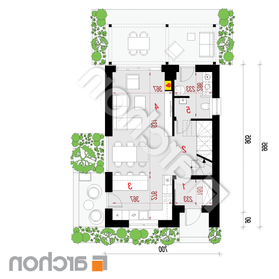 Dom w stokrotkach 4 | rzut parteru