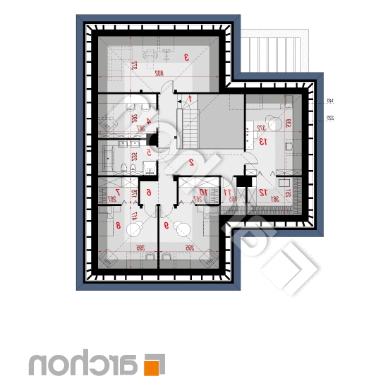 Dom w przebiśniegach 21 (G2) | rzut poddasza