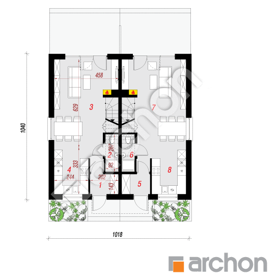 Dom w riveach 4 (R2) | rzut parteru