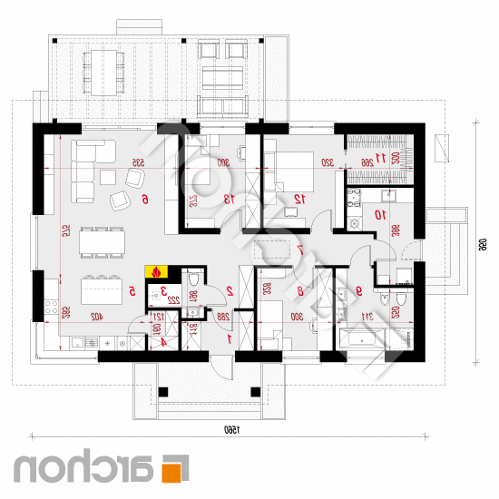 Dom w leszczynowcach 7 (E) OZE | rzut parteru