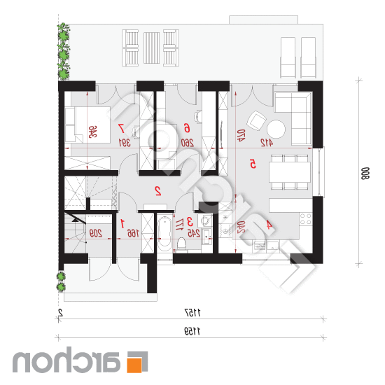 Dom w halezjach 6 (R2B) | rzut parteru