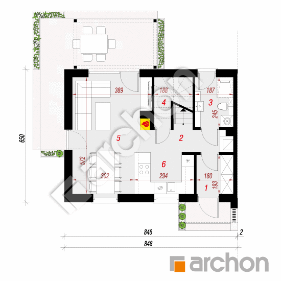 Dom w everniach 4 (B) | rzut parteru