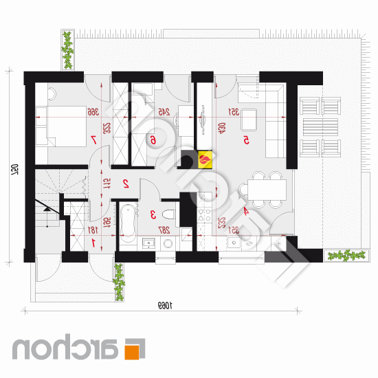 Dom w halezjach 7 (R2) | rzut parteru