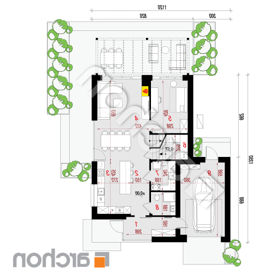 Dom w jastrunach 2 (GE) OZE | rzut parteru