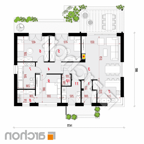 Dom na łące 3 | rzut parteru