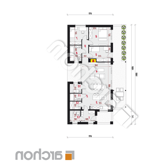 Dom w brodiach 3 | rzut parteru