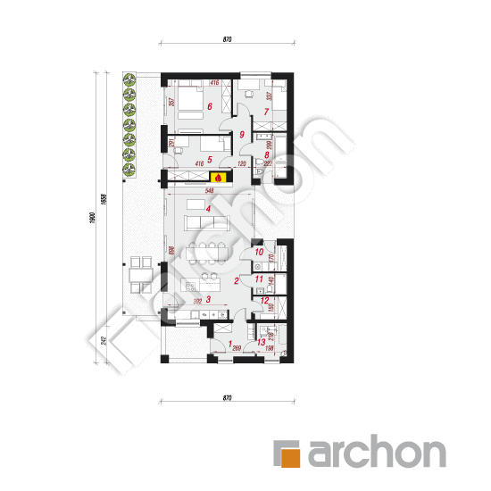 Dom w brodiach 3 | rzut parteru