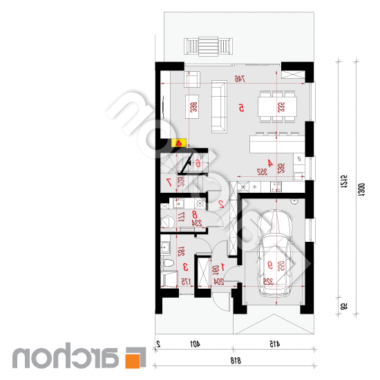 Dom pod miłorzębem 25 (GB) | rzut parteru