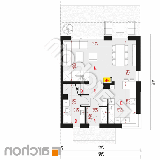 Dom na wzgórzu 3 (B) | rzut parteru