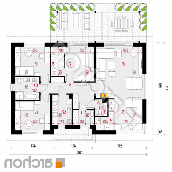 Dom w lipiennikach 5 | rzut parteru