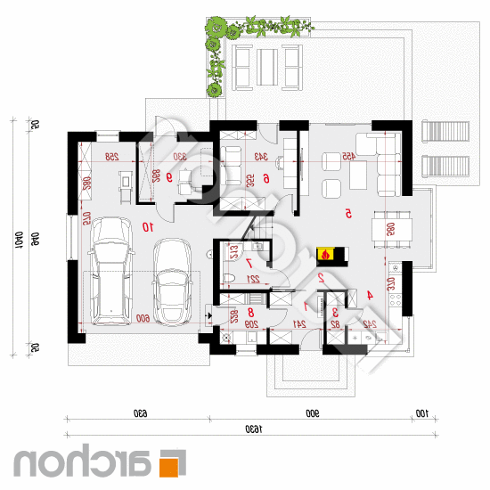 Dom w nektarynkach 4 (G2N) | rzut parteru