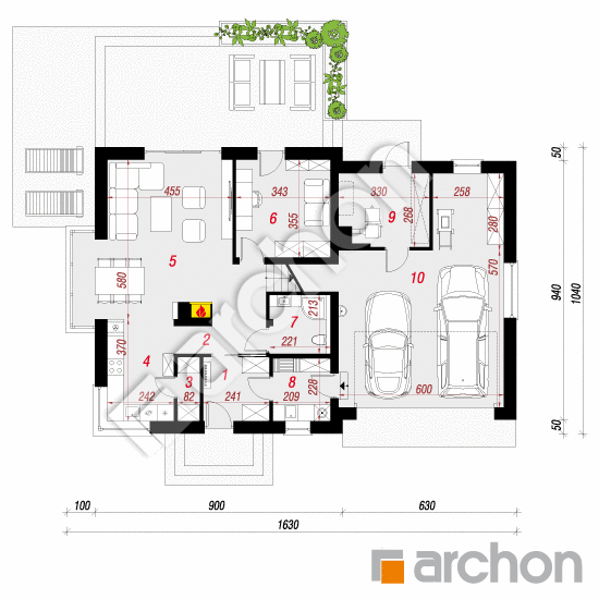 Dom w nektarynkach 4 (G2N) | rzut parteru