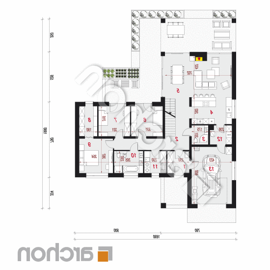 Dom w różach 2 (G) | rzut parteru