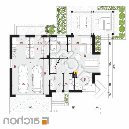 Dom w rododendronach 15 (G2N) | rzut parteru